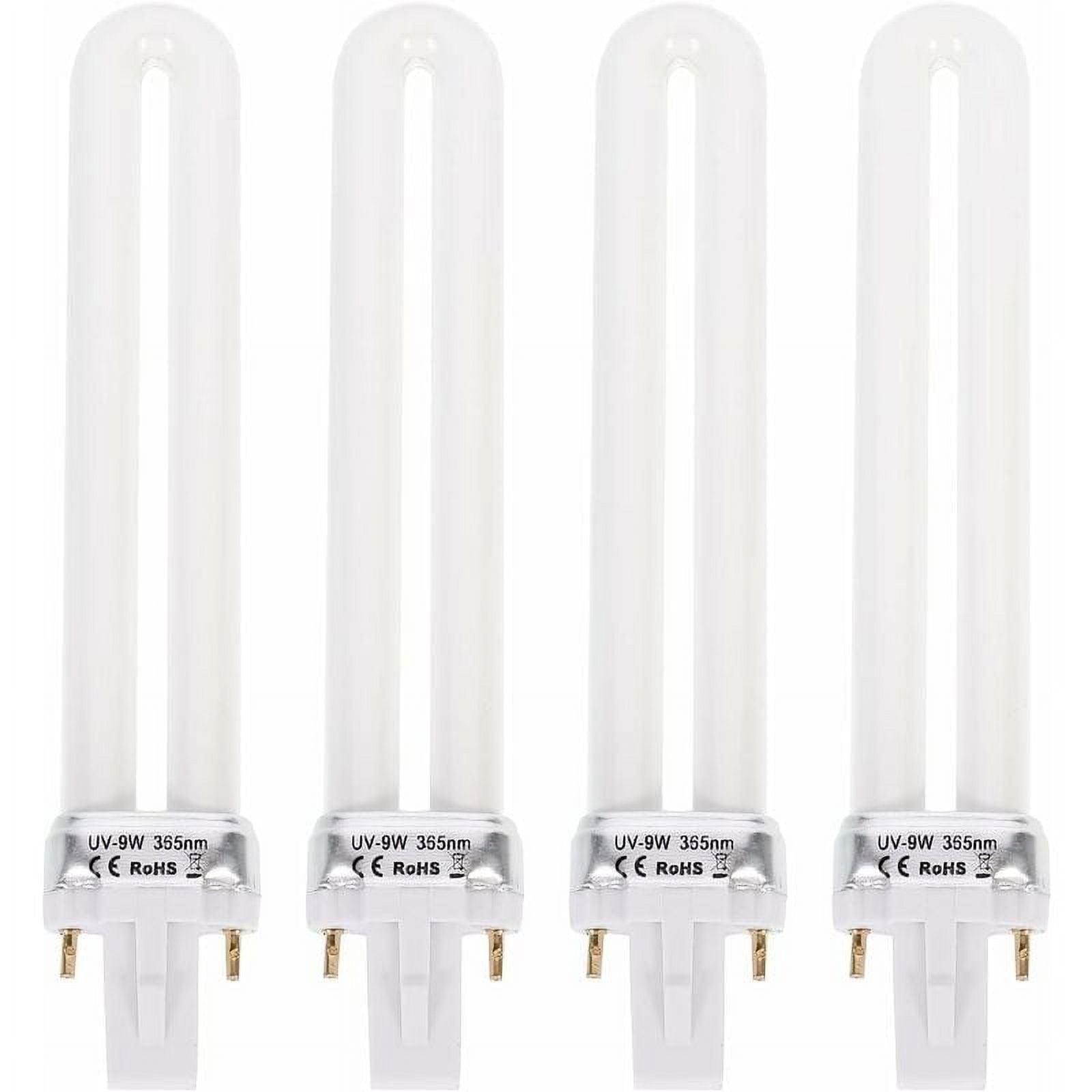 4-Pack U-Shaped 9W 365nm UV Light Tube Replacement for Home UV Lamp ...