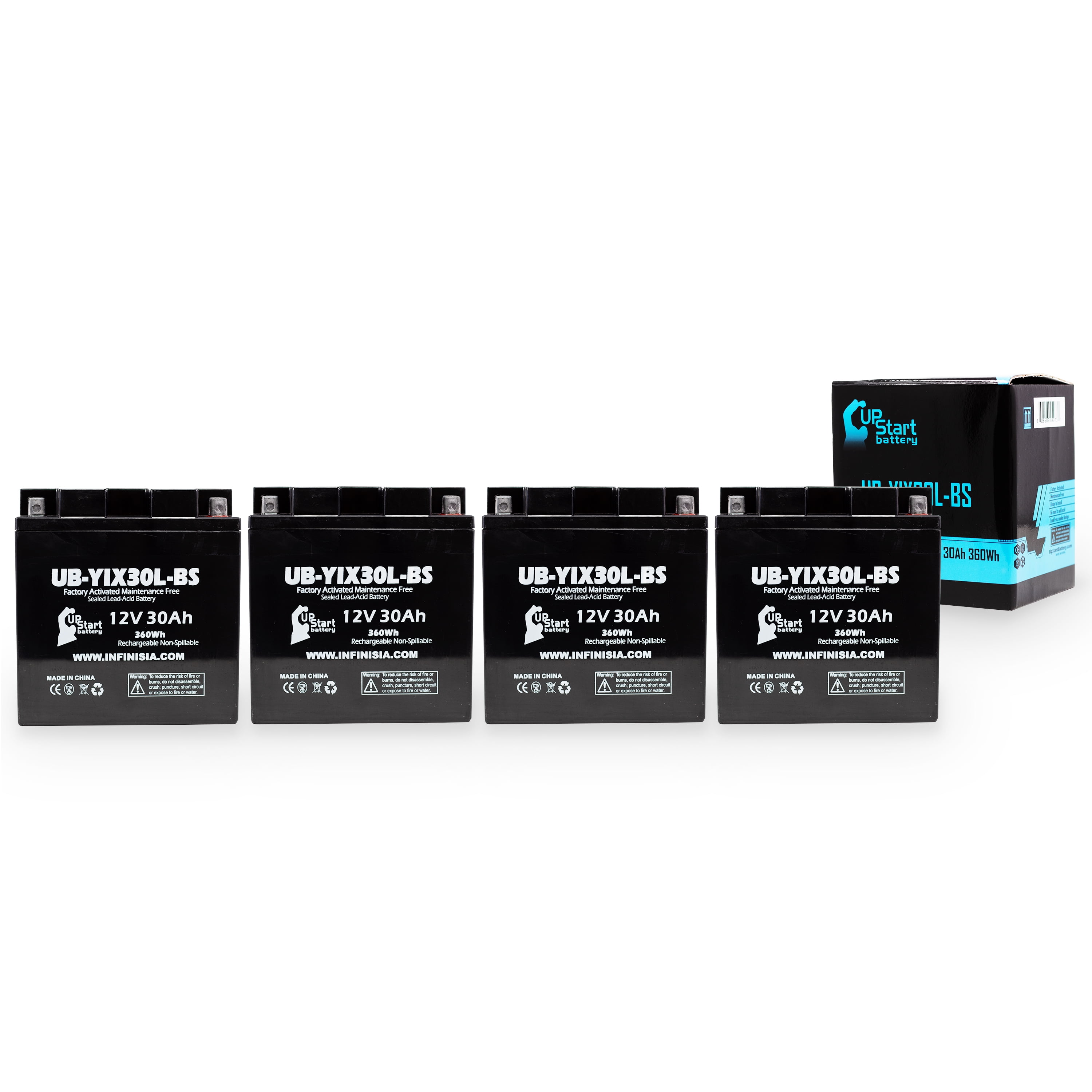 4-Pack UB-YIX30L-BS Battery Replacement for 1985 BMW K75, RT 750 CC ...