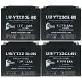 thumbnail image 1 of 4-Pack UB-YTX20L-BS Battery Replacement for 2008 Kawasaki Jet Ski JT1500-A, STX, STX-15F 1500 CC Personal Watercraft - Factory Activated, Maintenance Free, Motorcycle Battery - 12V, 18AH, 1 of 5