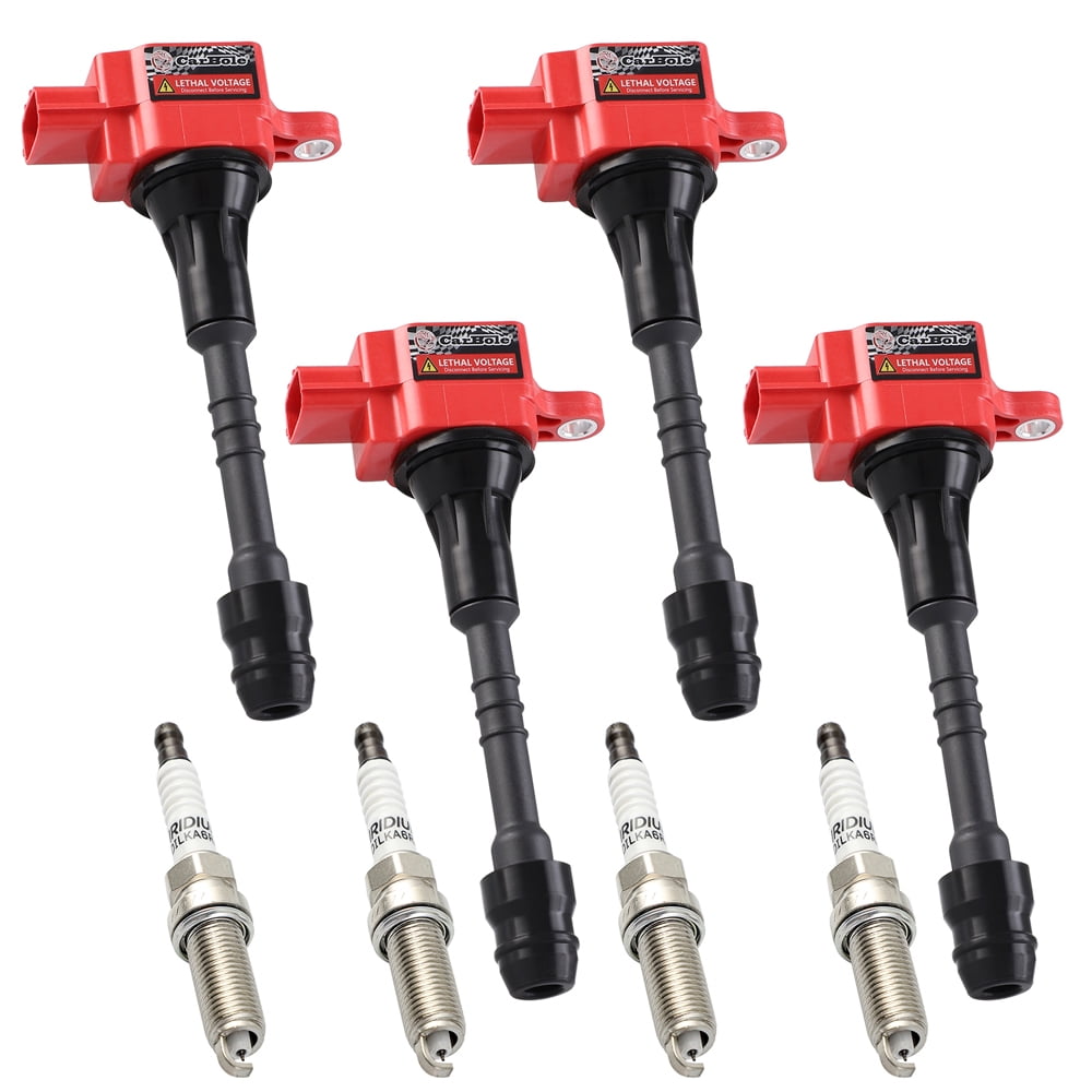 4 Pack UF351 Ignition Coils & Spark Plugs for 20042006 Nissan Sentra 1