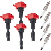 4 pack Ignition Coils and Iridium Spark Plugs UF764 Compatible with Hyundai Sonata Santa Fe Tucson Kia Optima Sorento Sportage 2.0L 2.4L L4