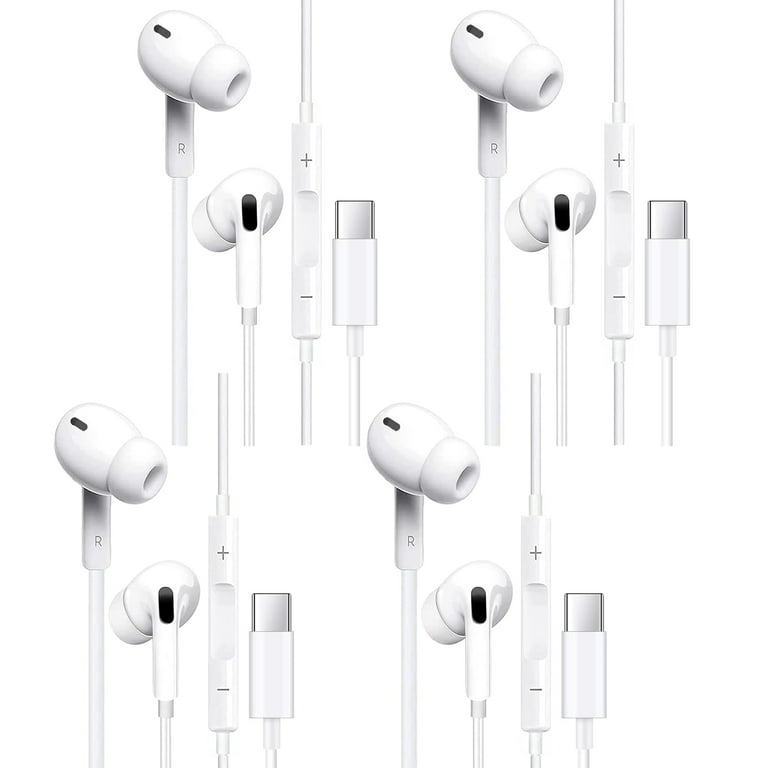 4 Pack USB C Headphones for iPhone 15 USB C Type C Earbuds Wired in Ear Earphones with Mic Volume Control Compatible with iPhone 15 Pro Pro Max iPad Pro Most USB C