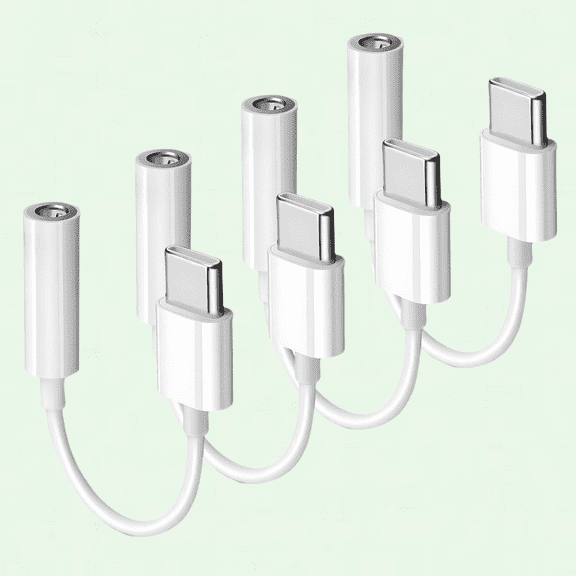 4 Pack USB Type C to 3.5mm Female Headphone Adapter, USB C to Aux Audio Dongle Cable