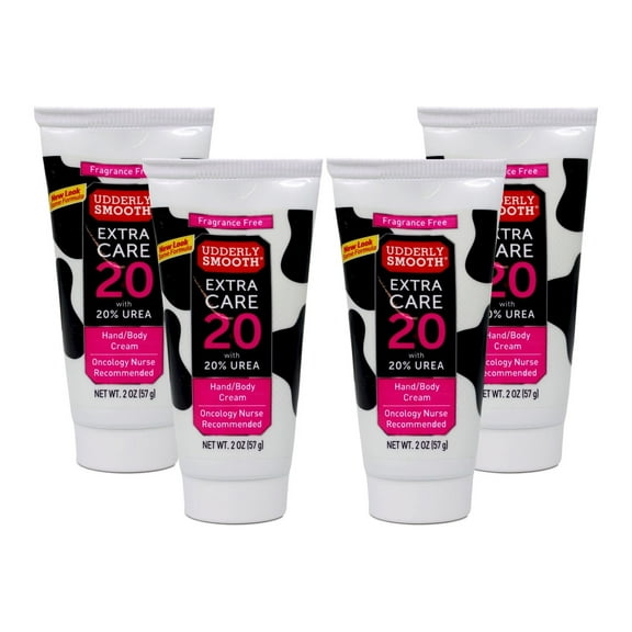 4 Pack Udderly Smooth Hand & Body Cream with 20% Urea, Replenishing - 2 oz Each