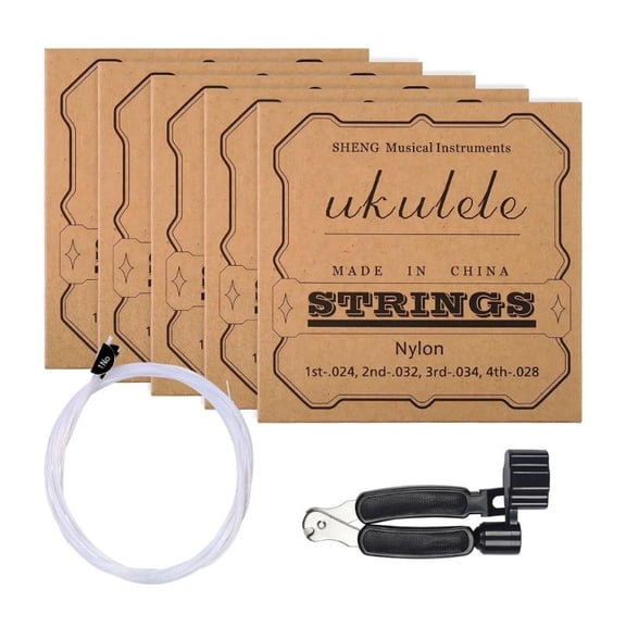 4 Pack Ukulele Strings Nylon Ukulele 4 String Ukulele Strings Part Accessory for 21/23/26Inch Ukulele Parts Replacement