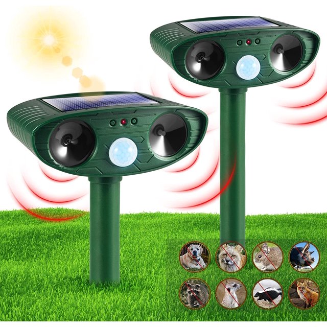 4 Pack Ultrasonic Animal Repellent Outdoor Solar Animal Repeller