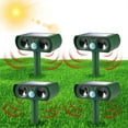 4 Pack Ultrasonic Repellent Solar Animal Repeller Outdoor Waterproof