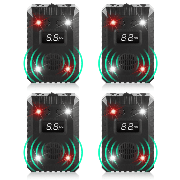 4 Pack Ultrasonic Rodent Repellent for Car Engines, Keep Animal Away from Car with Ultrasound and LED Rodent Defense Vehicle Protection
