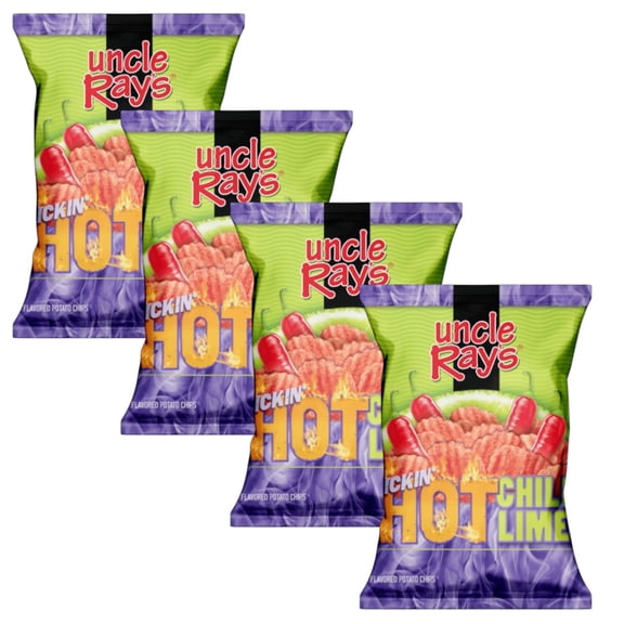 ( 4 Pack ) Uncle Ray's Potato Chips, Chili And Lime, Kickin' Hot 3 Oz