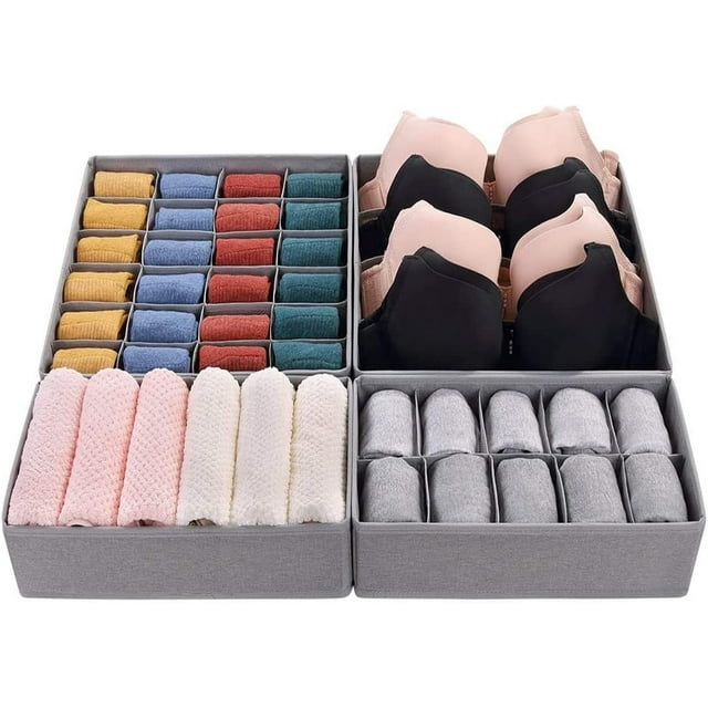 4 Pack Underwear Drawer Organizer for Clothes,Dinosam Closet Organizers