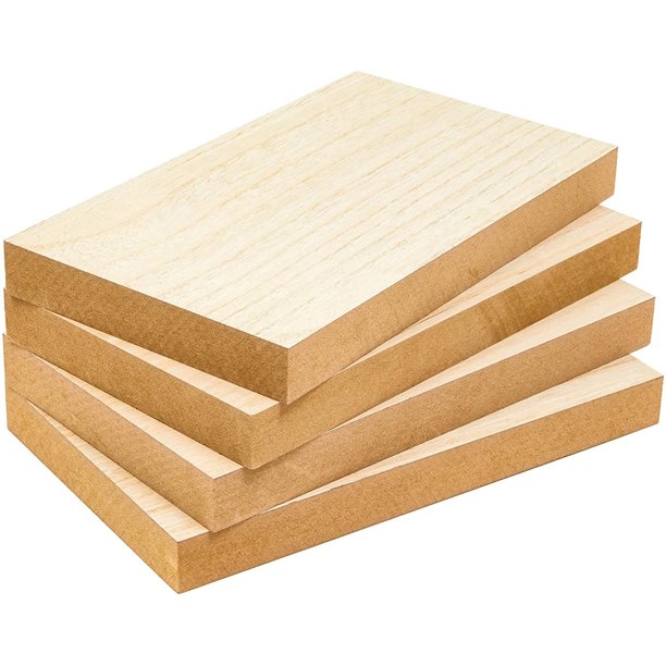 4 Pack Unfinished MDF Wood Blocks for Crafts 6 x 10", Smooth Surface for Crafts, DIY Projects (1