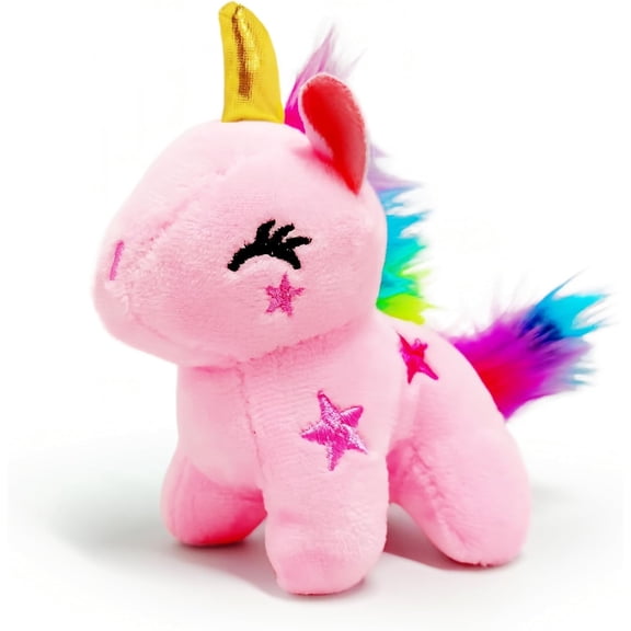 4 Pack Unicorn Stuffed Animal Plush Toys for Kids, Cute Unicorn Plushies, Kawaii Plush Toys, Small Valentines Day Stuffed Animals for Christmas Decorations, Home Decor, Kids Prizes