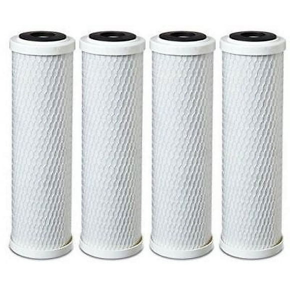 4-Pack Universal 10 Inch Carbon Block Filter Compatible with CBC-10, GE FXWTC, WFPFC8002 & WFPFC9001, D-10A & D-10, WHCF-WHWC, Rely on  Tap Water