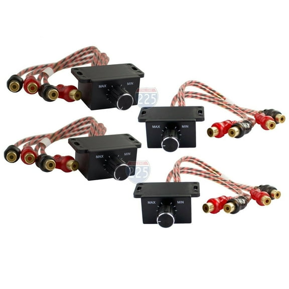 4 Pack Universal Car Audio Amplifier Bass Boost RCA Level Remote Volume Control Knob