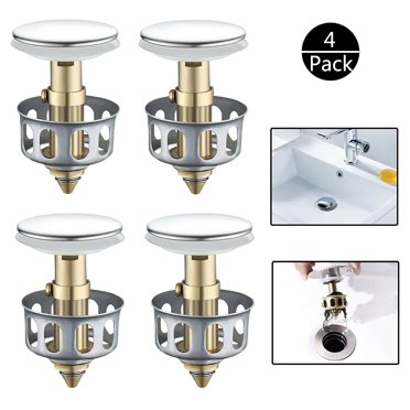 Stainless Steel Bathroom Sink Pop-Up Drain Stopper – 1.34-1.57 Inch, Bounce Core