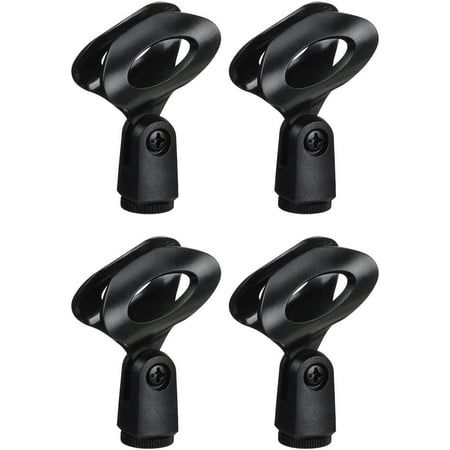 4-Pack Universal Microphone Clip Holder for Handheld Microphones