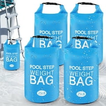 4 Pack Universal Pool Step Weights 250D PVC Waterproof Swimming Pool Ladder Weights 10L No Breaken Above Ground Pool Ladder Sand Bags, Foldable Pool Stair Weights for Pool Steps(Sky Blue)