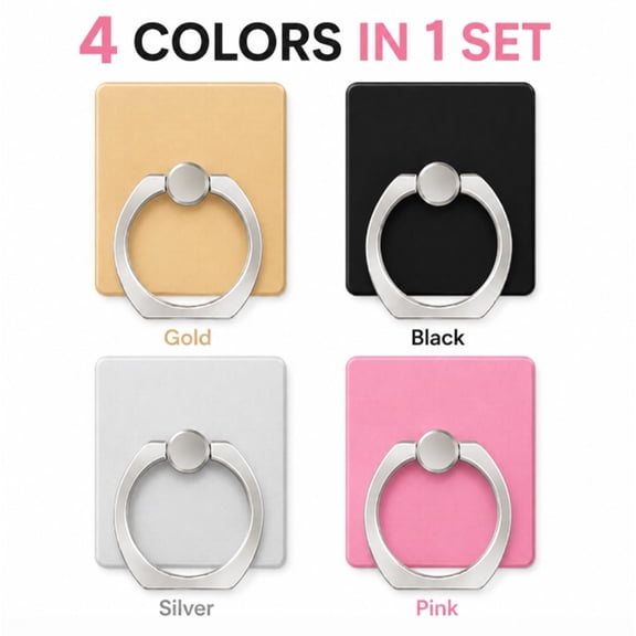4 Pack Ring Grip Stand Holder, Phone and Tablet Finger Grip Holder for Compatible Devices, TIKA