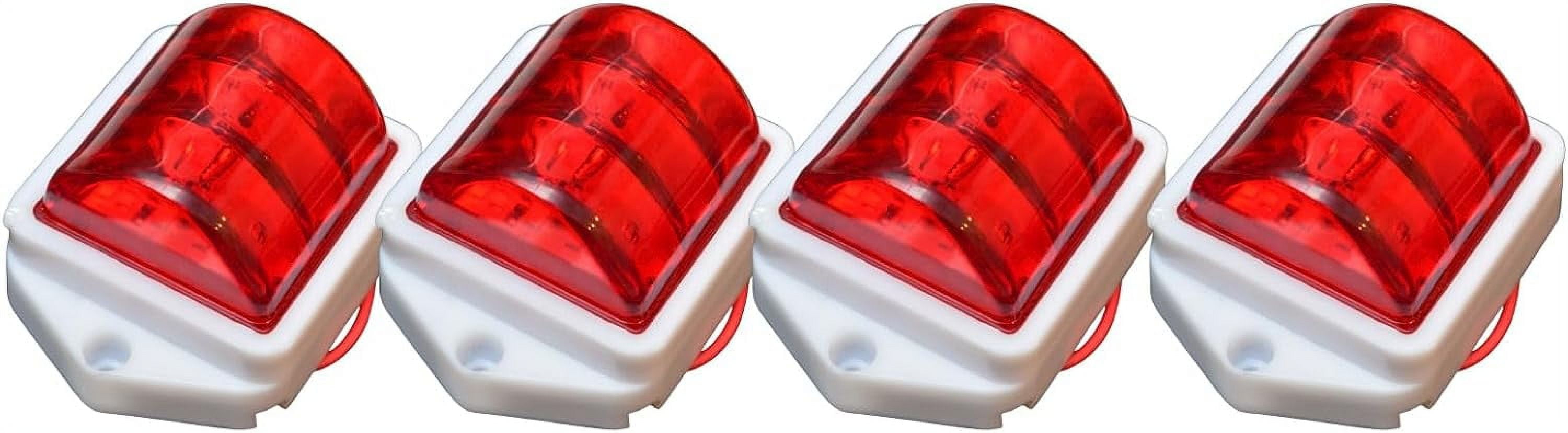 4Pack Universal Side Marker Trailer RV Marker LED Light Red 12V