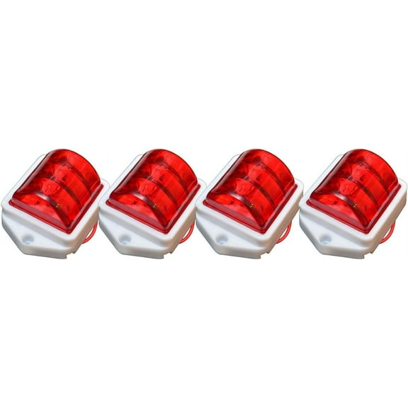 4-Pack Universal Side Marker Trailer RV Marker LED Light - Red 12V Waterproof Design Ideal for RVs, Campers, Trucks, Vans Caravans, and Boats - Side Marker Indicator and Auxiliary Lamp