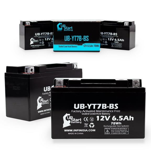 4-Pack UpStart Battery Replacement for 2000 Suzuki DR-Z400, E, S, SM 400CC Factory Activated, Maintenance Free, Motorcycle Battery - 12V, 6Ah, UB-YT7B-BS