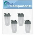 thumbnail image 1 of 4 Pack UpStart Components Replacement 24 oz Cup with Flip Top To-go Lid for NutriBullet 600w, NutriBullet Pro 900w, NutriBullet Pro 900 Series Blenders, 1 of 4