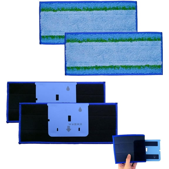 4 Pack Upgraded Washable Mop Pads for iRobot Braava Jet M6 (6012/6110/6112/6113) - Enhanced Sticky Adhesion Design, Reusable & Detachable Wet Mopping Cloth Accessories