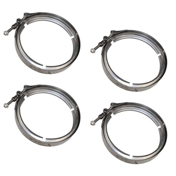 4 Pack 5" V-Band Clamp Compatible with Volvo VNL, Mack CV, CVN Models Replaces OEM 21021850