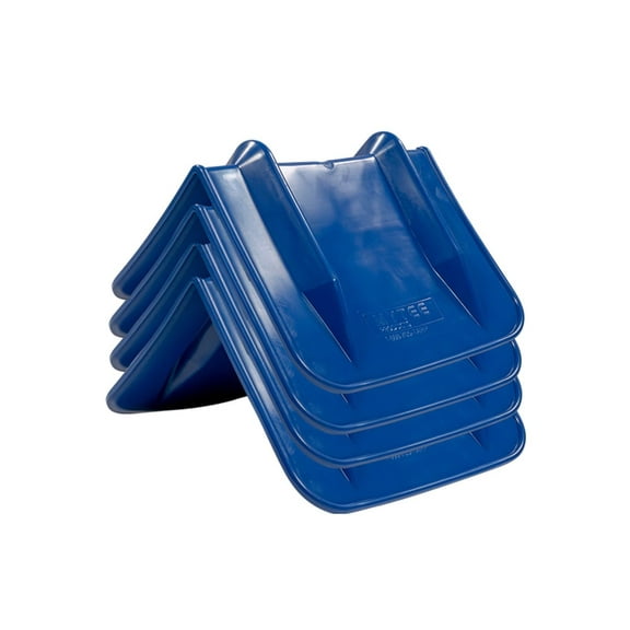 (4 Pack) V Edge Protectors Flatbed, 8" x 12", Blue | Vee Shaped Plastics Corner Protectors for Cargo Loads | Tie Down Strap Guard for Winch, Ratchet Straps on Flatbed Truck Trailers