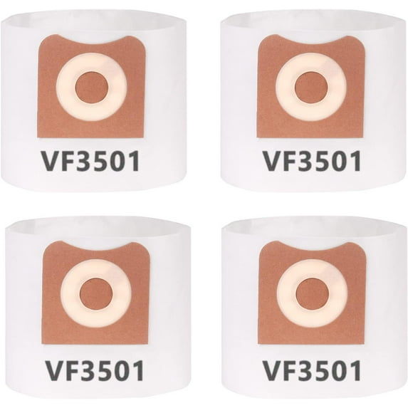 4 Pack VF3501 Vacuum Bags Replacement for Ridgid & Workshop 3-4.5 Gallon Vacuums, Dust Collection Filter Bags Replace Part# 23738 Size C WS32045F