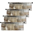 thumbnail image 1 of 4 Pack Valances Window Treatments, Brown Abstract Modern Art Blackout Drapes Adjustable Curtain for Windows Living Room Kitchen Over Sink, 18x52 Inch Rod Pocket Valances, 1 of 5