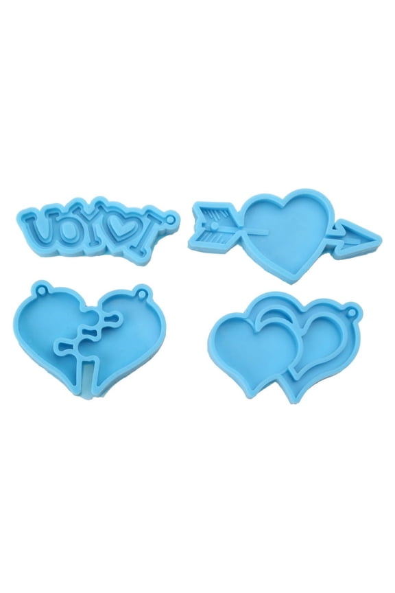 4-Pack Valentine's Keychain Mold Set