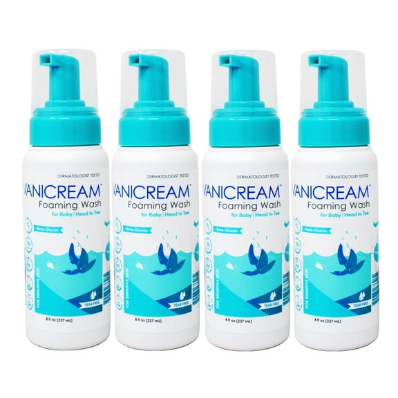 4 Pack - Vanicream Foaming Wash for Baby - 8oz - Formulated Without Common Irritants for Those with Sensitive Skin