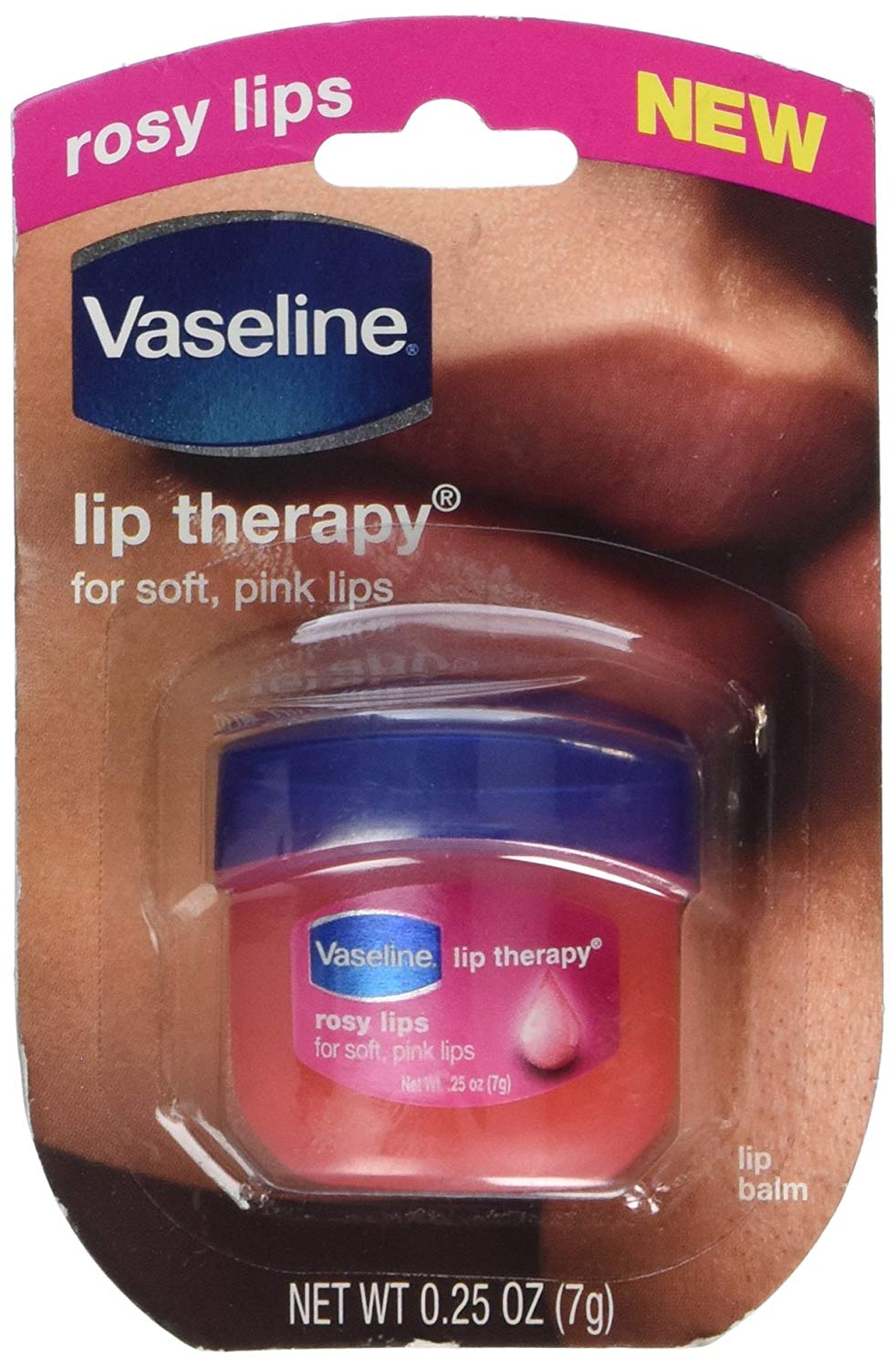 4 Pack Vaseline Rosy Lips Lip Therapy for Soft, Pink Lips, 0.25oz Each - image 1 of 3
