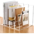 4 Pack Vertical File Holder, Acrylic Desk Organizer Magazine File ...