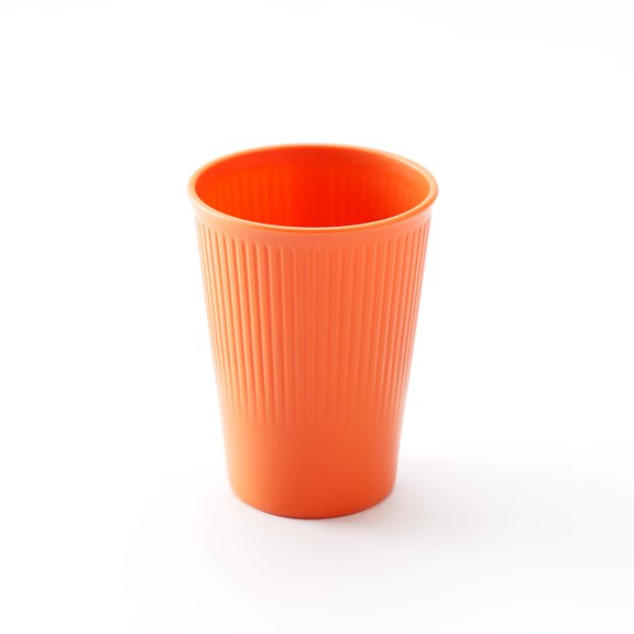 4-Pack Vertical Ribbed High-Performance PP Water Cups, Simple and Stylish for Home Use, New Design Cold Water Cups (Orange)