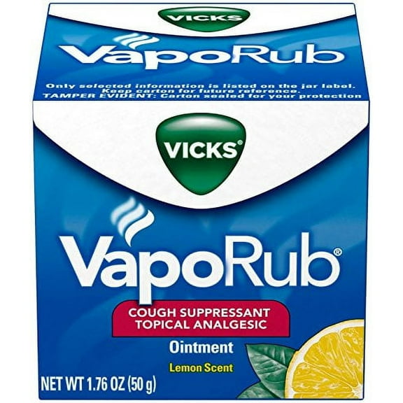 4 Pack Vicks VapoRub Cough Relief Topical Analgesic Ointment Lemon Scent 1.76 oz