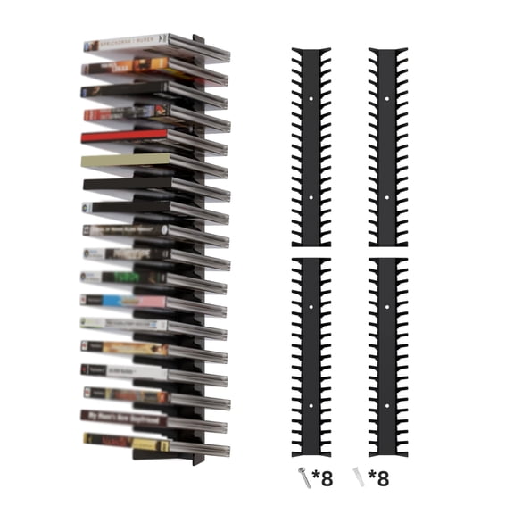 4 Pack Video Game Case Storage Wall Mount, Heavy-Duty Metal Game Case Holder Media Storage Shelves for PS, Xbox, Switch Game Organizer Display Stand, Holds Up to 72 Disc Boxes