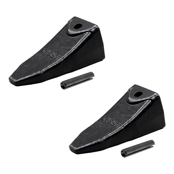 2 Pack Viking’s Hensley-Style X156WT-CT Twin Tiger Bucket Tooth w/ 156LPN Flexpins Compatible with 156 Series Teeth & Adapters for Skid Steer and Mini Excavators
