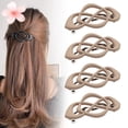 thumbnail image 1 of 4 Pack Vintage French Barrette Hair Clips, 2025 New Hair Accessories for Women, Strong Hold No Slip Styling (Beige), 1 of 8