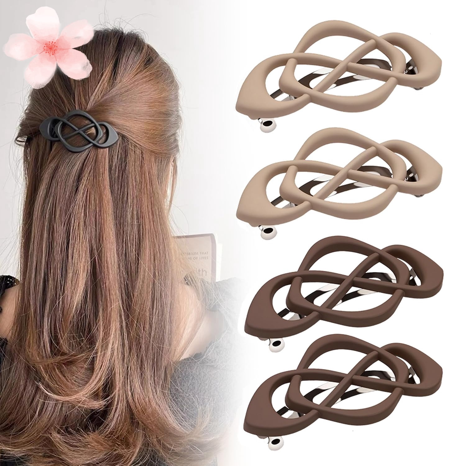 Goyard upcycled material hair clips set of two beige neutral color repurposed In collaboration with @vivent.select I absolutely love these  main image 2