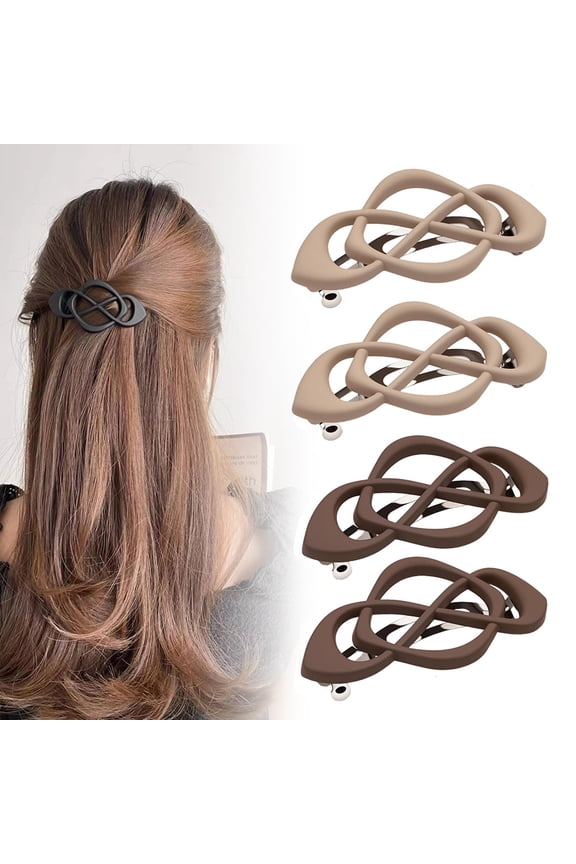 4 Pack Vintage French Barrette Hair Clips, 2026 New Hair Clip Accessories for Women, Strong Hold No Slip Styling