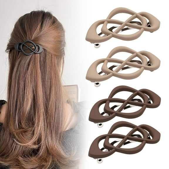 4 Pack Vintage French Barrette Hair Clips, 2026 New Hair Clip Accessories for Women, Strong Hold No Slip Styling