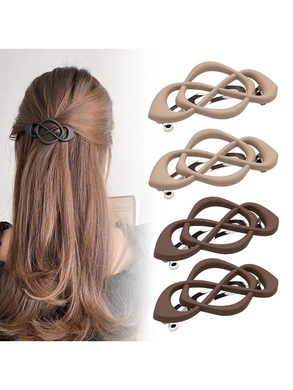 4 Pack Vintage French Barrette Hair Clips, 2026 New Hair Clip Accessories for Women, Strong Hold No Slip Styling