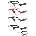 thumbnail image 1 of 4 Pack Vintage Style Half Rim Large Size Rectangular Reading Glasses Comfortable Stylish Simple Reader for Men, 1 of 2