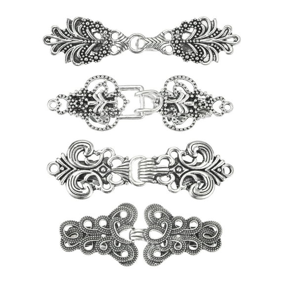 Uxcell 4 Pack Vintage Sweater Clips Cape Cloak Clasp Cardigan Clips Shawl Clasp, Silver