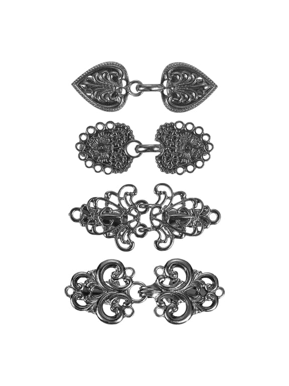 4 Pack Vintage Sweater Clips Cape Cloak Clasp Cardigan Clips for Women(Gun-black)
