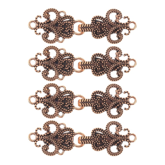 4 Pack Vintage Sweater Clips, Retro Shawl Clips Cape Cloak Clasp Cardigan Collar Brooch Clip(Copper)