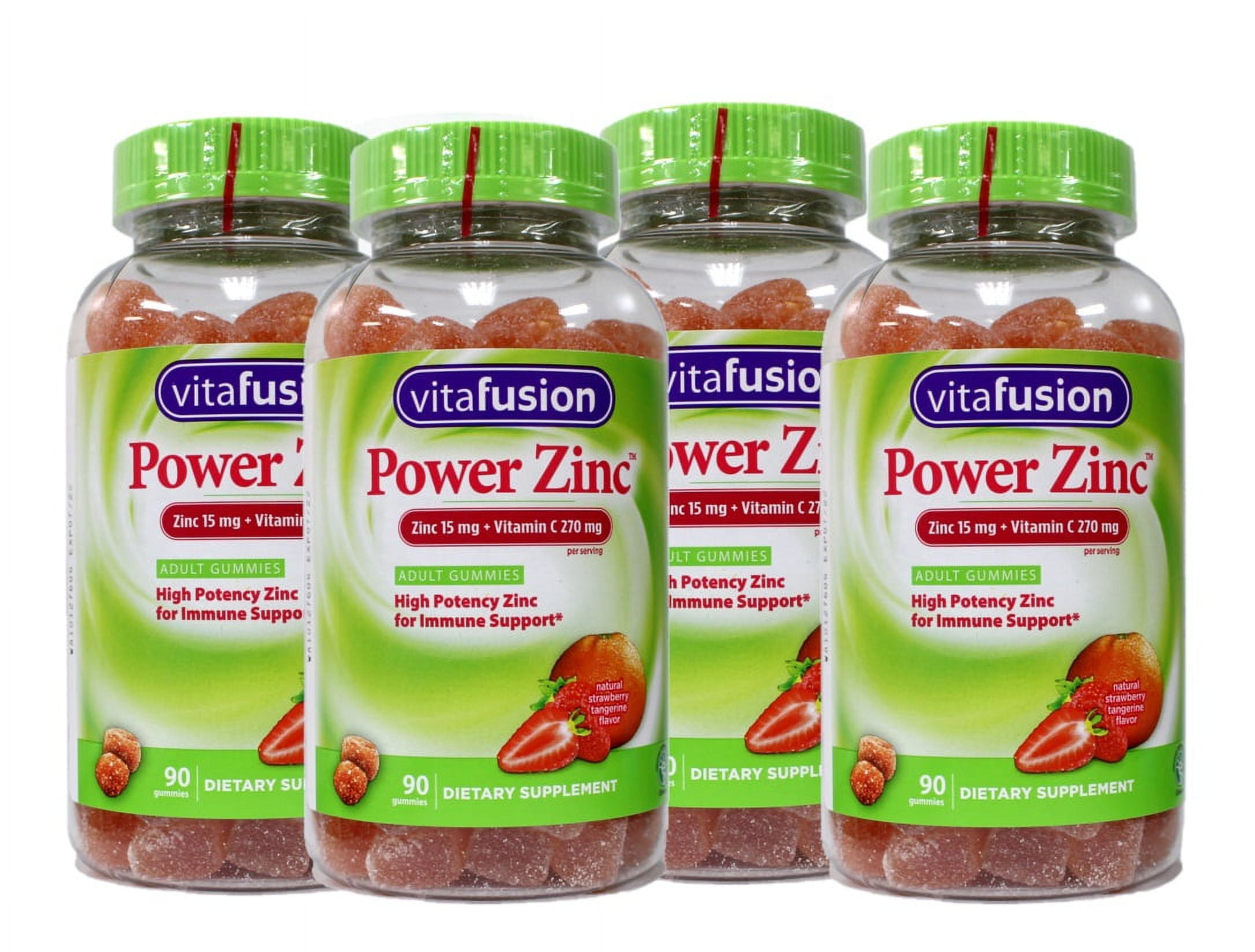 4 Pack Vitafusion Power Zinc Strawberry / Tangerine Gummy Vitamin (90