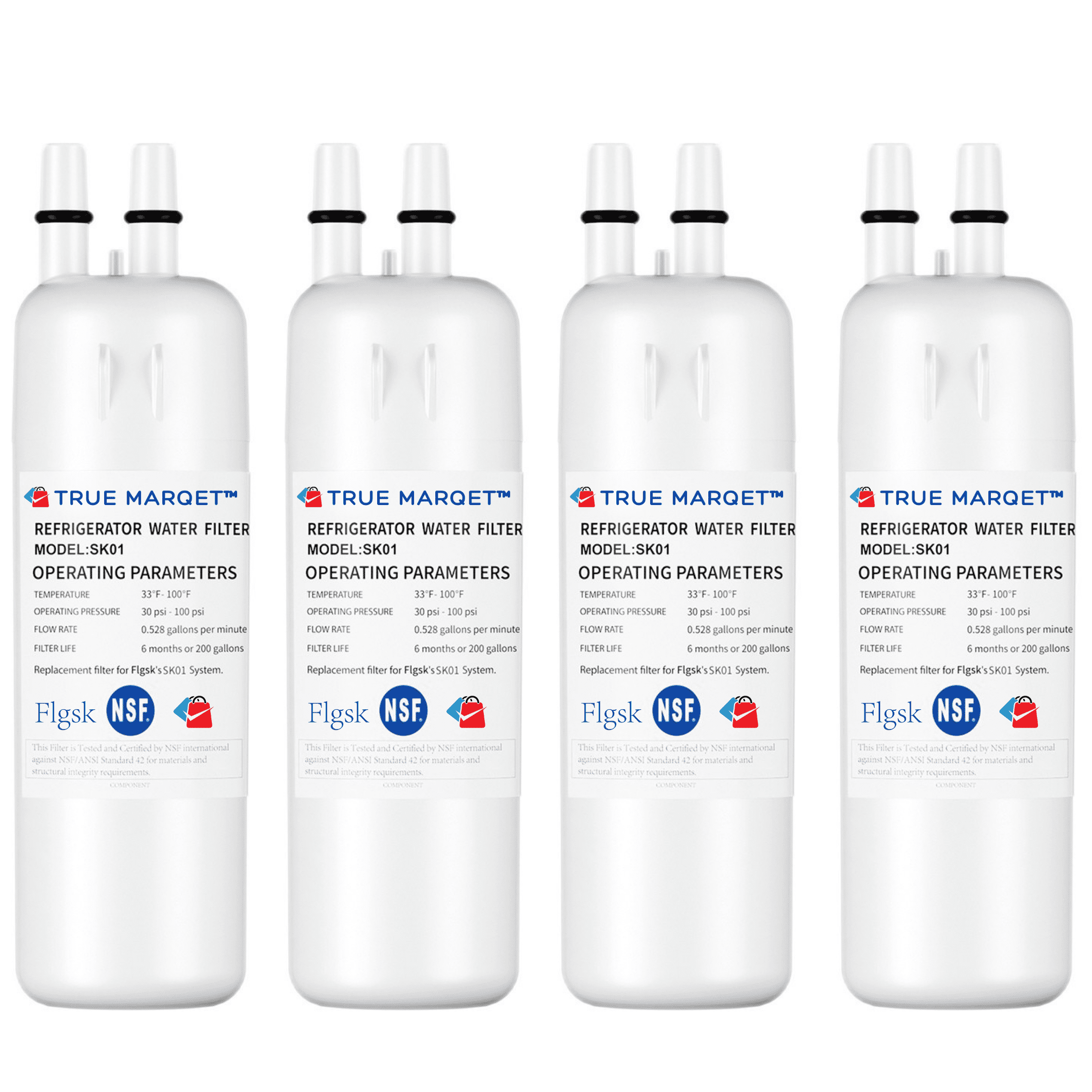 4 Pack W10295370A Water Filter, Compatible with Filter 1, EDR1RXD1, W10295370, KAD1RXD1, 9081. New